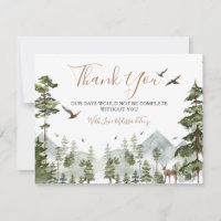 Winter Pine Tree Adventure Awaits Couple Thank You