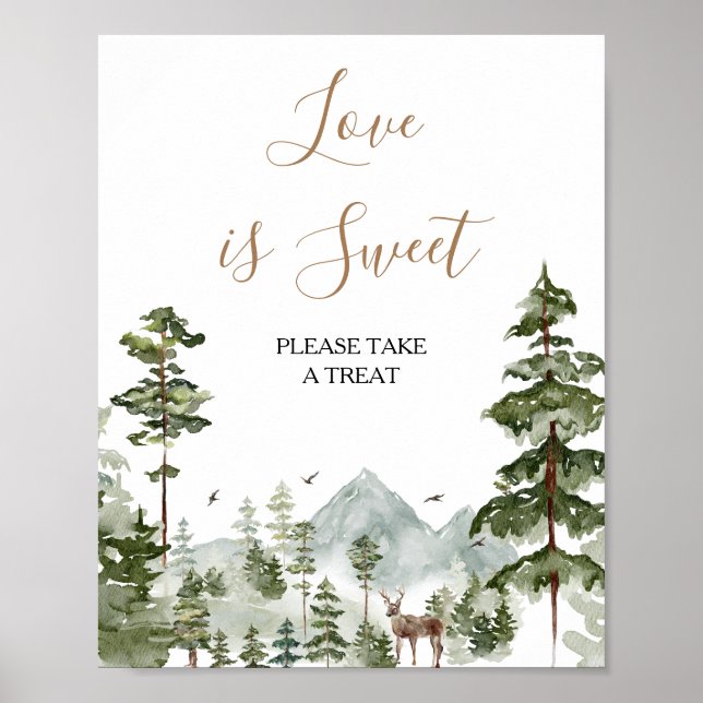 Winter Pine Tree Adventure Awaits Love is Sweet Poster (Front)