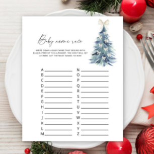 Winter pine tree Baby name race game