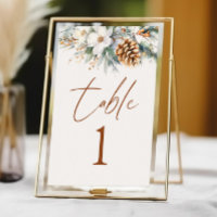 Winter Pine Tree Floral Flowers Wedding