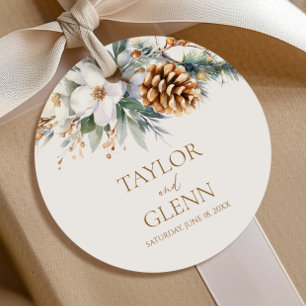 Winter Pine Tree Flower Floral Garden Wedding Favour Tags