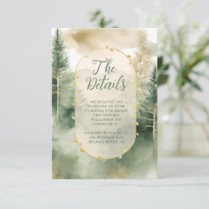 Winter Pine Tree Forest Rustic Wedding Details  Enclosure Card