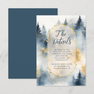 Winter Pine Tree Forest Rustic Wedding Details Enclosure Card