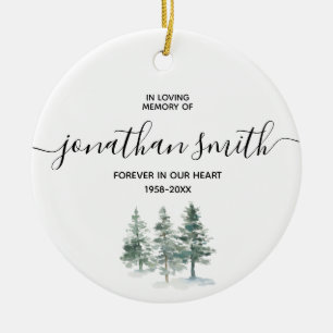 Winter Pine Tree In Loving Memory of Ceramic Tree Decoration