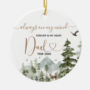 Winter Pine Tree In Loving Memory of Dad Ceramic Tree Decoration