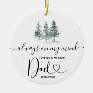 Winter Pine Tree In Loving Memory of Dad Ceramic Tree Decoration