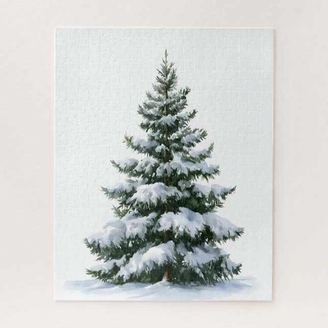 Winter Pine Tree Jigsaw Puzzle (Vertical)