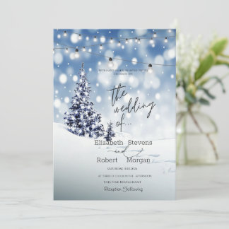 Winter Pine Tree Landscape Snow Wedding Invitation