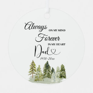 Winter Pine Tree Loving Memorial of Father Metal Tree Decoration