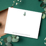 Winter Pine Tree Minimalist Note Card<br><div class="desc">Send your friends and family a winter note - to say hello, to congratulate them or just to give them an update on you and your family - on this festive note card. The design features a watercolour winter pine tree at the top of the card. The note card can...</div>