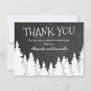 Winter Pine Tree Thank You Card