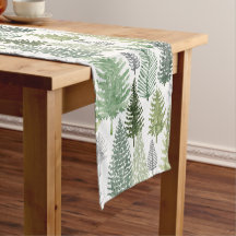 Winter Pine Trees Holiday Table Runner