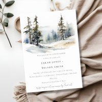Winter Pine Trees Snow Landscape Couples Shower