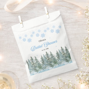 Winter Pine Trees Snowflakes Bridal Shower Favour Bags