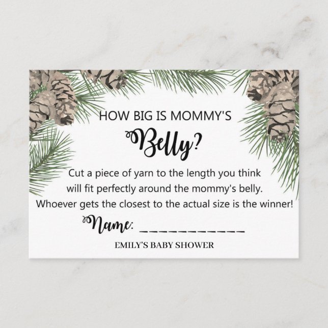 Winter Pinecone Baby Shower Cards (Front)