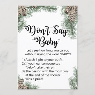Winter Pinecone Baby Shower Sign Size 5x7" Invitation