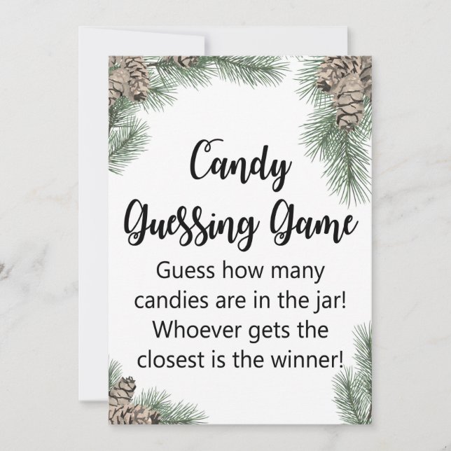 Winter Pinecone Baby Shower Sign Size 5x7" Invitation (Front)