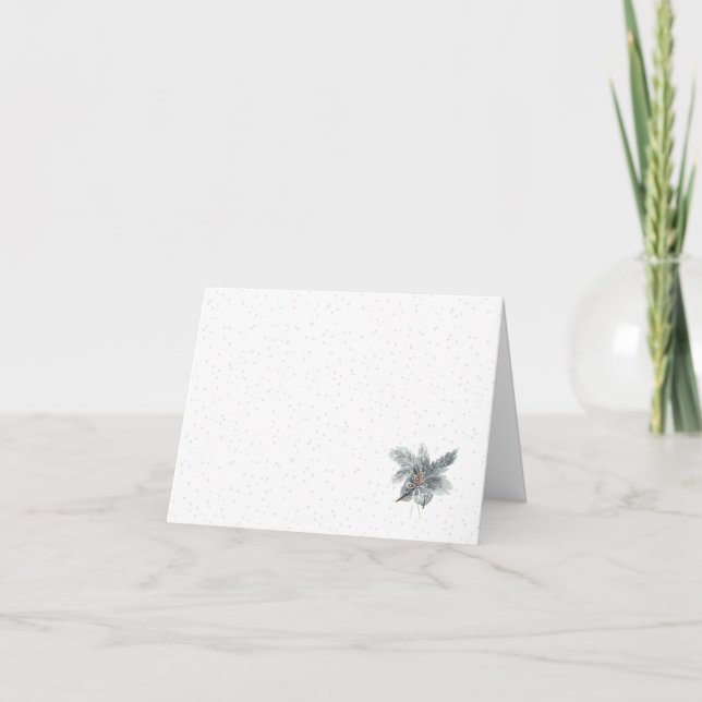 Winter Pinecone Folded Note Card (Front)