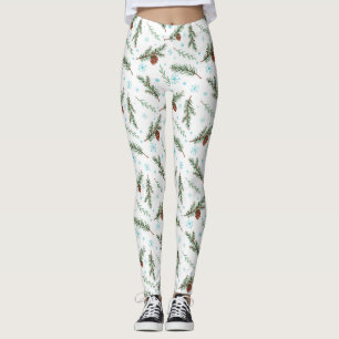 winter pinecone leggings