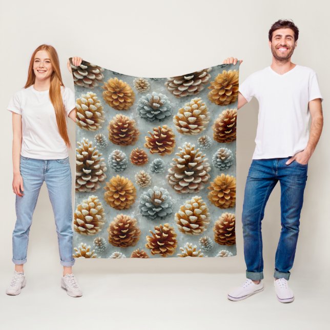 Winter Pinecones Harmony Fleece Blanket (In Situ)