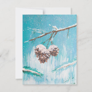 Winter Pinecones Holiday Card