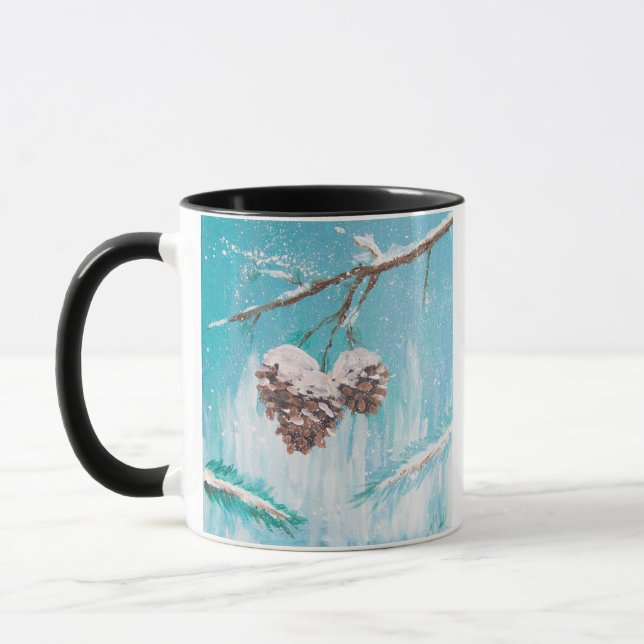 Winter Pinecones Mug (Left)