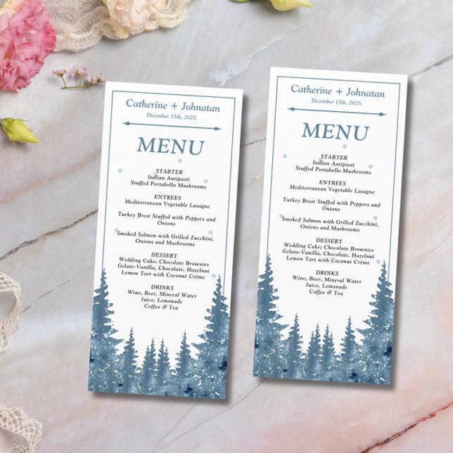  Winter Pines Christmas Wedding Menu card (Creator Uploaded)