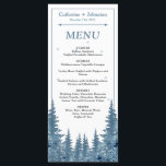 Winter Pines Christmas Wedding Menu card<br><div class="desc">Bring the magic of the season to your table with the Winter Pines Christmas Wedding Menu Card – a serene and elegant design inspired by the quiet beauty of winter forests. Delicate pine illustrations in soft, frosted greens frame the menu with a natural grace, evoking the stillness and wonder of...</div>