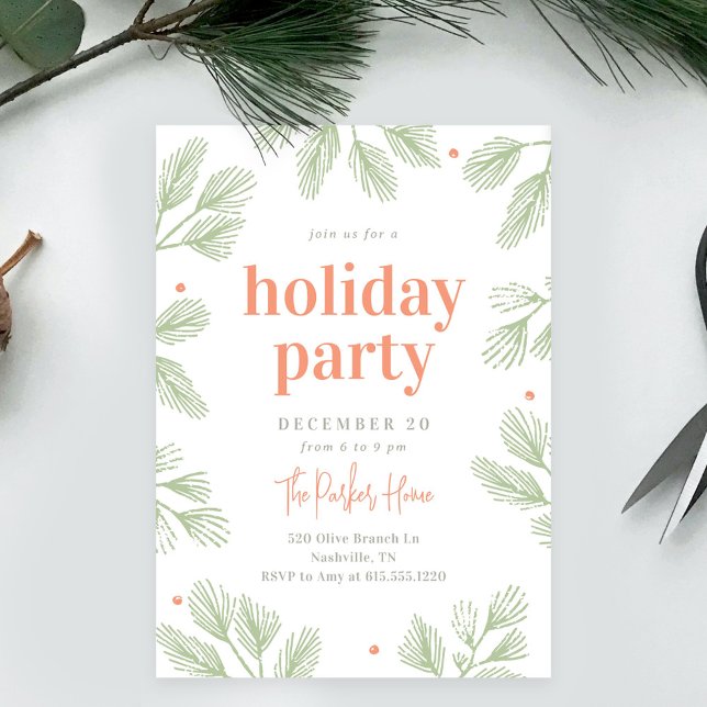 Winter Pines Editable Colour Holiday Invitation (Creator Uploaded)