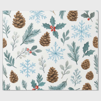 Winter Pines & Snowflakes Gift Wrap