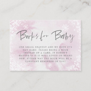 Winter Pink Baby Shower Book Request Enclosure Card