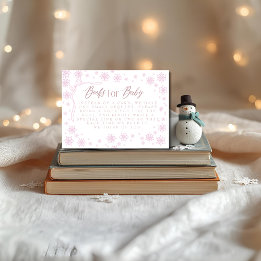 Winter Pink Books for Baby  Baby Shower Enclosure Card