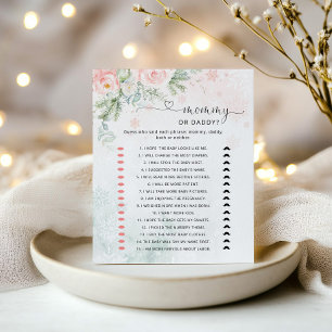 Winter pink mummy or daddy baby shower game