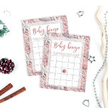 Winter Pink Silver Snowflake Baby Bingo Game Card<br><div class="desc">Winter Pink Silver Snowflake Baby Bingo Game Card. Matching items available. Thank you!</div>