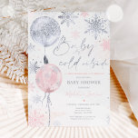 Winter Pink Silver Snowflake Baby Shower Invitation<br><div class="desc">Winter Pink Silver Snowflake Baby Shower Invitation</div>