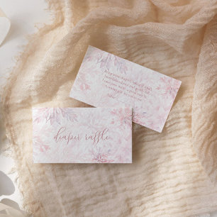 Winter Pink Snowflake Girl Diaper Raffle Enclosure Card
