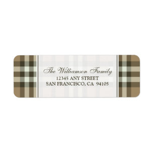 Winter Plaid Holiday Address Labels (taupe)