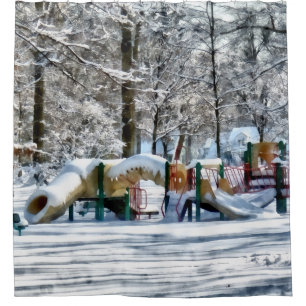 Winter Playground Shower Curtain