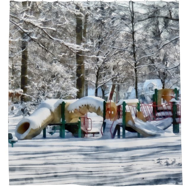 Winter Playground Shower Curtain (Front)