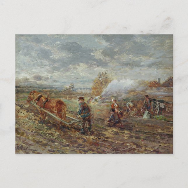 Winter Ploughing Postcard (Front)