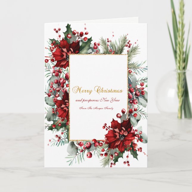 Winter Poinsettia Holiday  (Front)