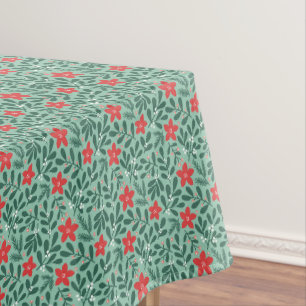 Winter poinsettia pattern - Christmas flower Tablecloth