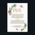 Winter Poinsettia Pine Berry Christmas Wedding Enclosure Card<br><div class="desc">Elegant and unique design featuring gorgeous watercolour pine branches,  berries,  Christmas balls,  gold hands arrangement as a winter holidays wreath on white. Use Personalise tool to add your info. For more ideas,  please visit my Gold Hands Holidays Collection.</div>