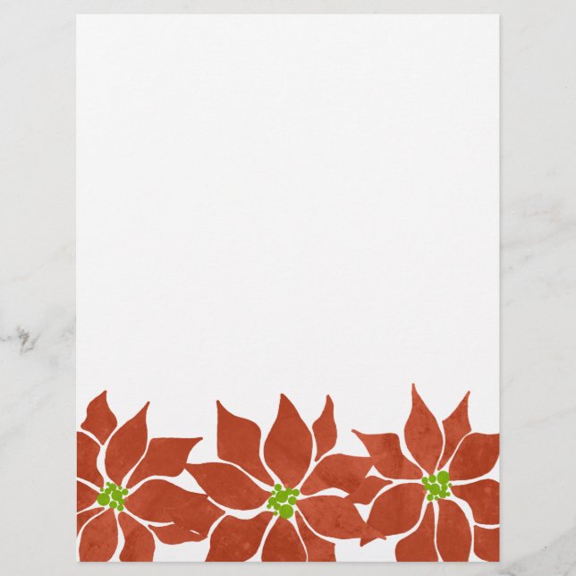 Winter Poinsettia Watercolor Flyer (Front)