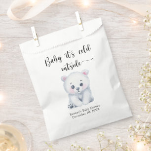 Winter polar bear - baby it is cold outside favour bags