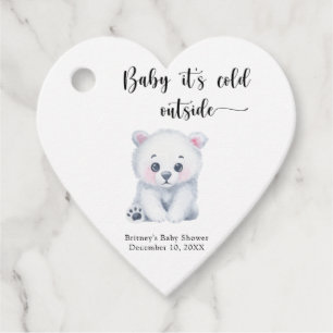 Winter polar bear - baby it is cold outside favour tags