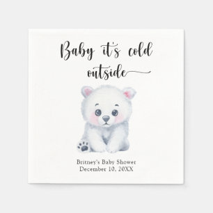 Winter polar bear - baby it is cold outside napkin