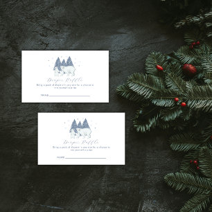 Winter Polar Bear Diaper Raffle Baby Shower  Enclosure Card