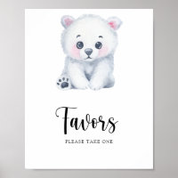 Winter polar bear - Favours Poster