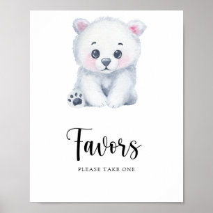 Winter polar bear -  Favours Poster